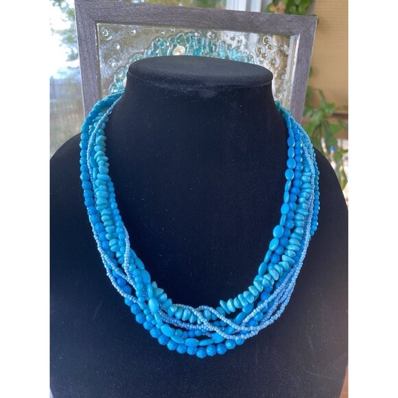 9 Strands Turquoise Style Necklace Vintage Necklace Antique Necklace - Picture 3 of 16
